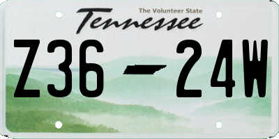 TN license plate Z3624W