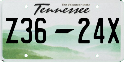 TN license plate Z3624X
