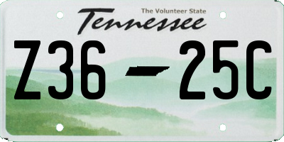 TN license plate Z3625C