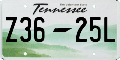TN license plate Z3625L