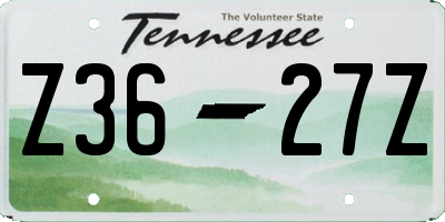 TN license plate Z3627Z