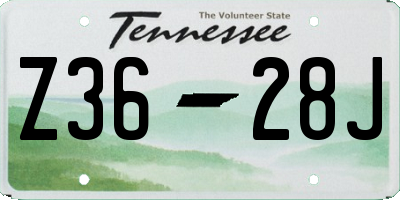 TN license plate Z3628J