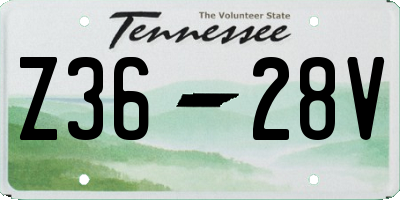 TN license plate Z3628V
