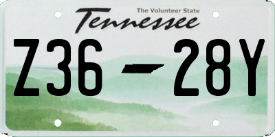 TN license plate Z3628Y