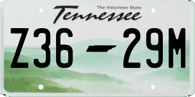 TN license plate Z3629M