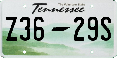 TN license plate Z3629S