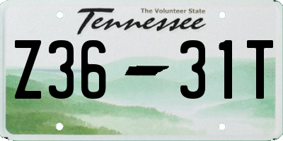 TN license plate Z3631T