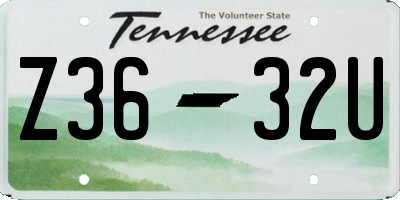 TN license plate Z3632U