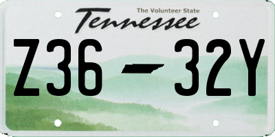 TN license plate Z3632Y