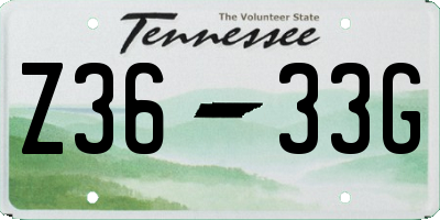 TN license plate Z3633G