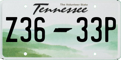 TN license plate Z3633P