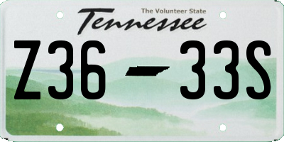 TN license plate Z3633S