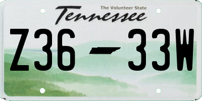 TN license plate Z3633W
