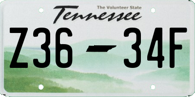 TN license plate Z3634F