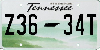 TN license plate Z3634T