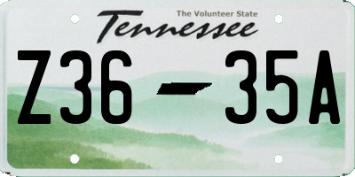 TN license plate Z3635A