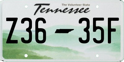 TN license plate Z3635F