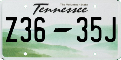 TN license plate Z3635J