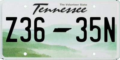 TN license plate Z3635N