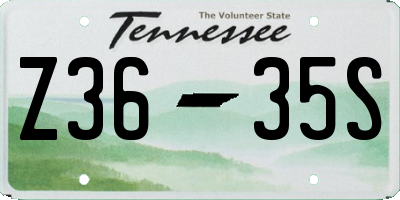 TN license plate Z3635S