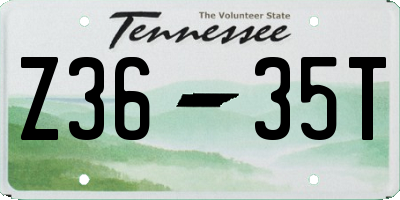 TN license plate Z3635T