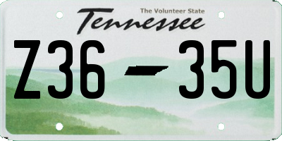 TN license plate Z3635U