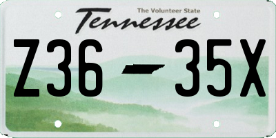 TN license plate Z3635X