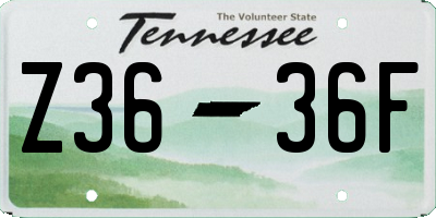 TN license plate Z3636F