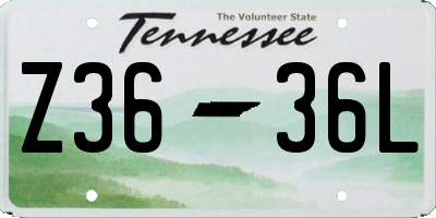 TN license plate Z3636L