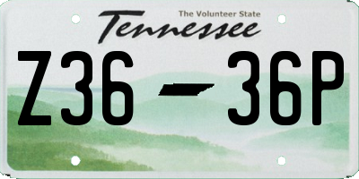 TN license plate Z3636P