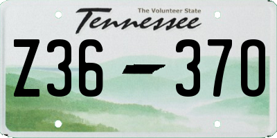 TN license plate Z3637O