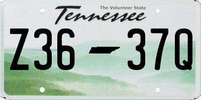 TN license plate Z3637Q