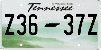 TN license plate Z3637Z