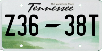TN license plate Z3638T