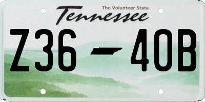 TN license plate Z3640B