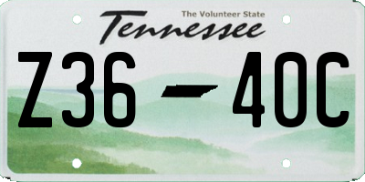 TN license plate Z3640C