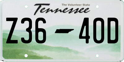 TN license plate Z3640D