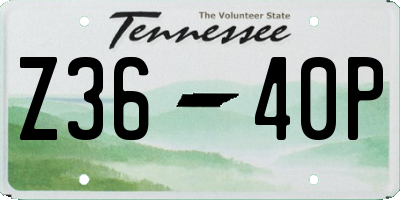 TN license plate Z3640P