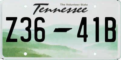 TN license plate Z3641B