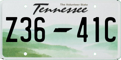TN license plate Z3641C