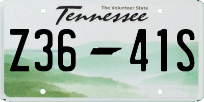 TN license plate Z3641S