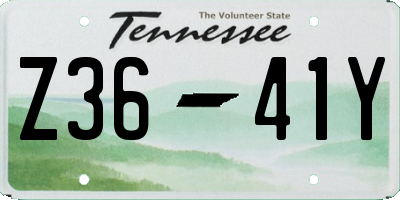 TN license plate Z3641Y