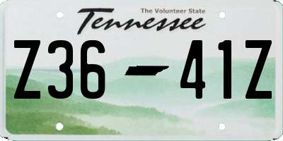 TN license plate Z3641Z