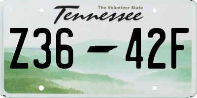 TN license plate Z3642F