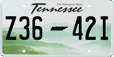 TN license plate Z3642I