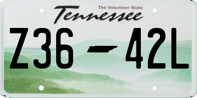 TN license plate Z3642L