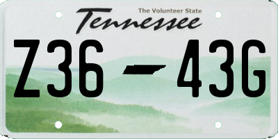 TN license plate Z3643G