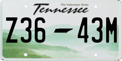 TN license plate Z3643M