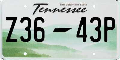 TN license plate Z3643P