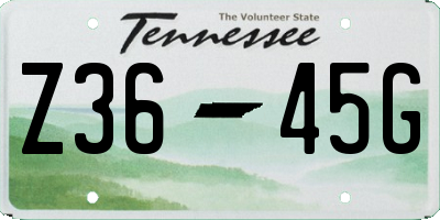 TN license plate Z3645G